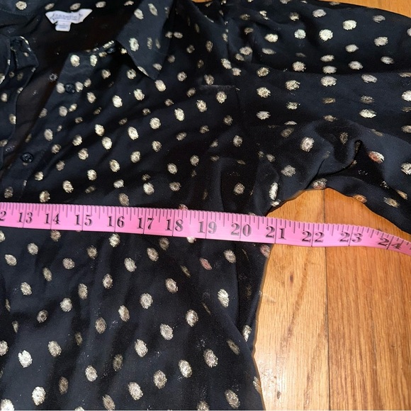 The Nanette Lepore Black W/Gold Dots Sheer Blouse - Picture 6 of 7